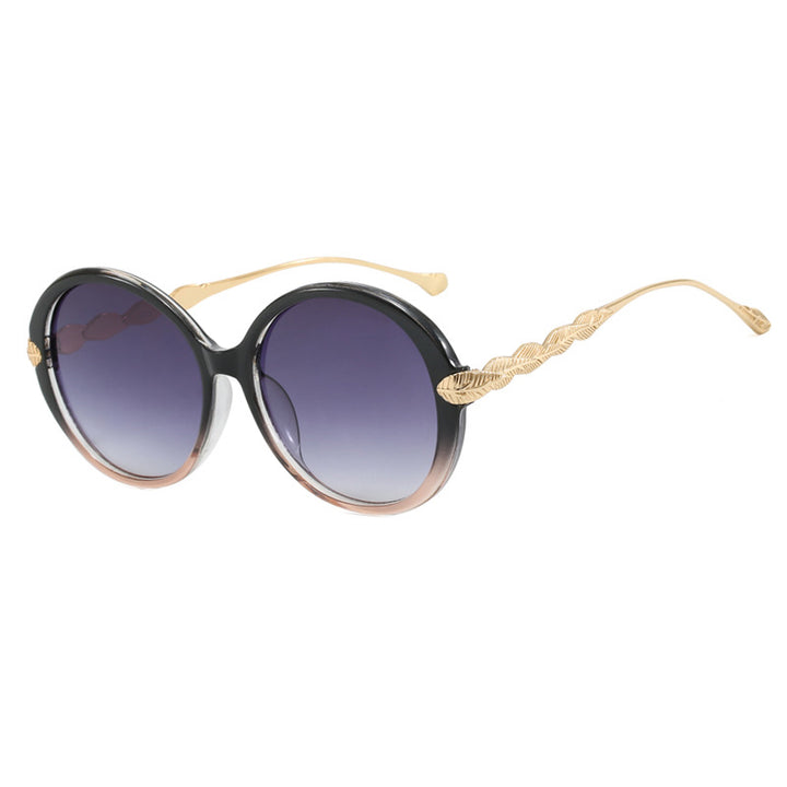 Ladies large round sunglasses with decorative metal accents Bowlift