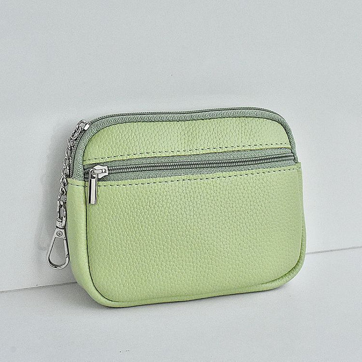 Compact Leather Zippered Card Wallet Bowlift