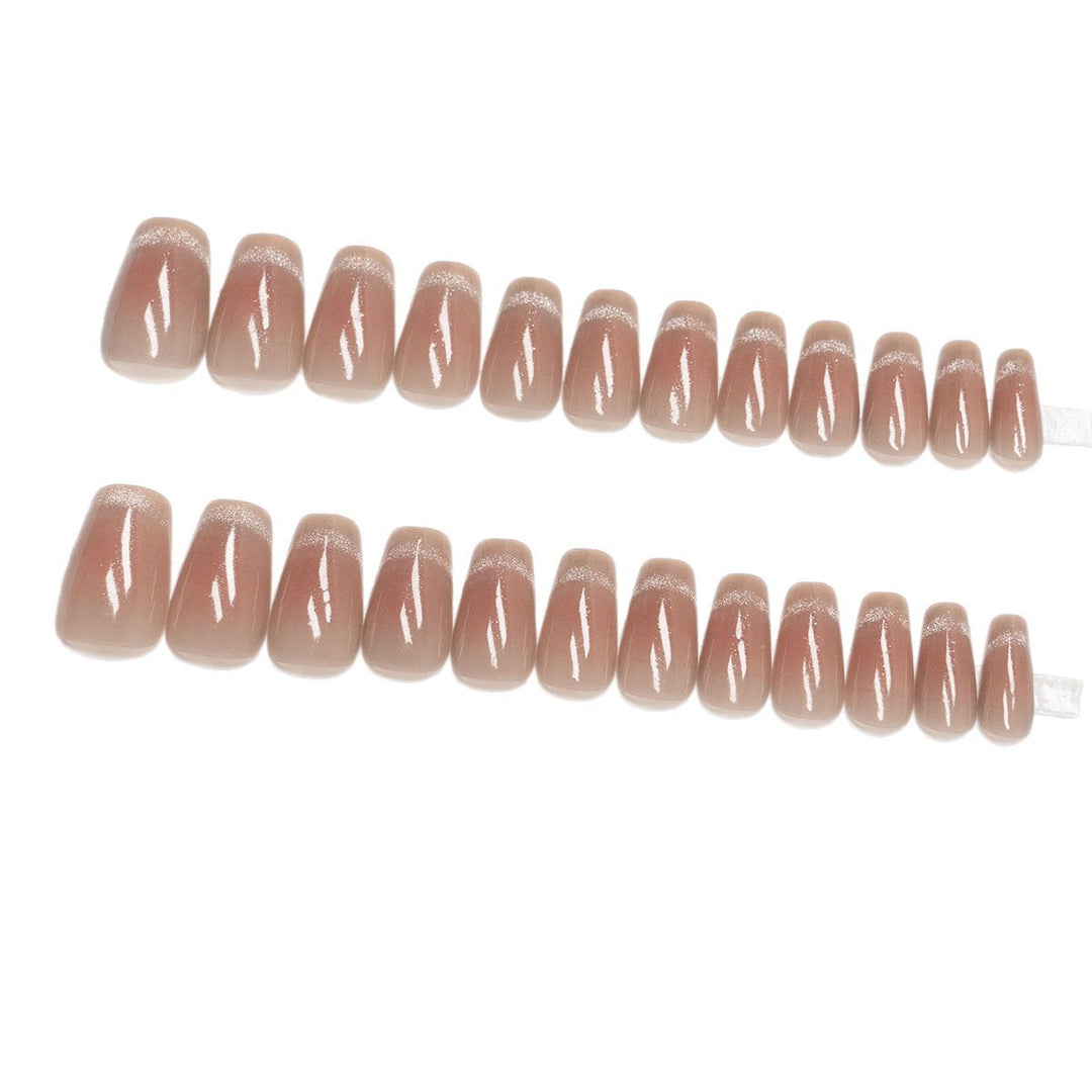 Nail set with elegant French design and sparkling accents Bowlift