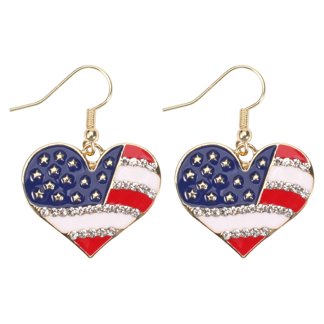 Women's filigree earrings in flag design with crystal stripes and enamel trim Bowlift