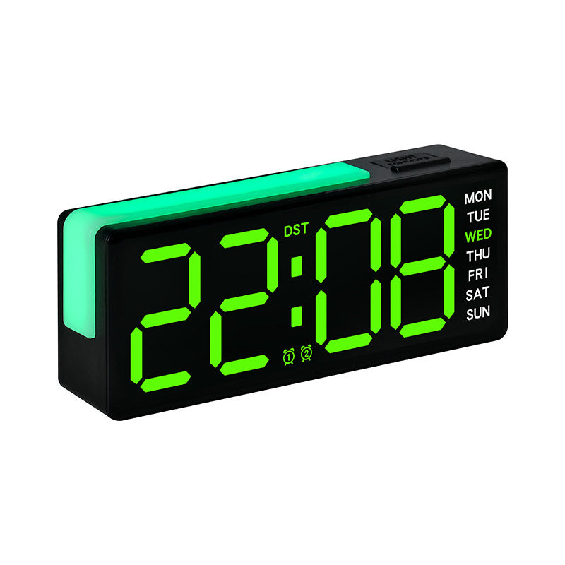 Digital LED Alarm Clock with Integrated Temperature and Day of Week Display Bowlift