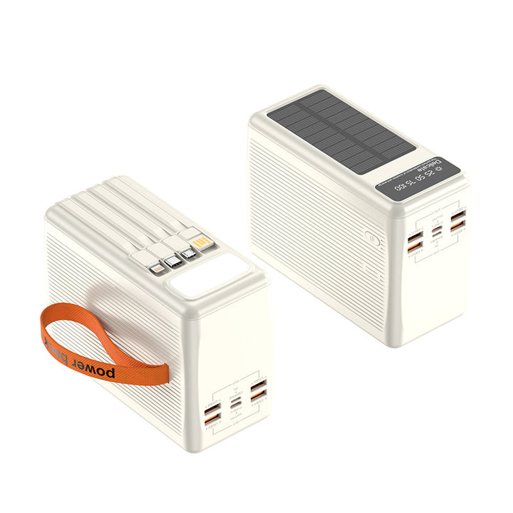 Solar Power Bank with Multifunctional USB Connections and Digital Charge Level Indicator Bowlift