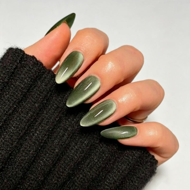 Stylish Glossy Almond-Shaped Press-On Nails Bowlift