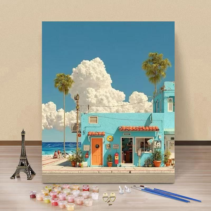 Coastal Themed DIY Paint by Numbers Canvas Art Bowlift