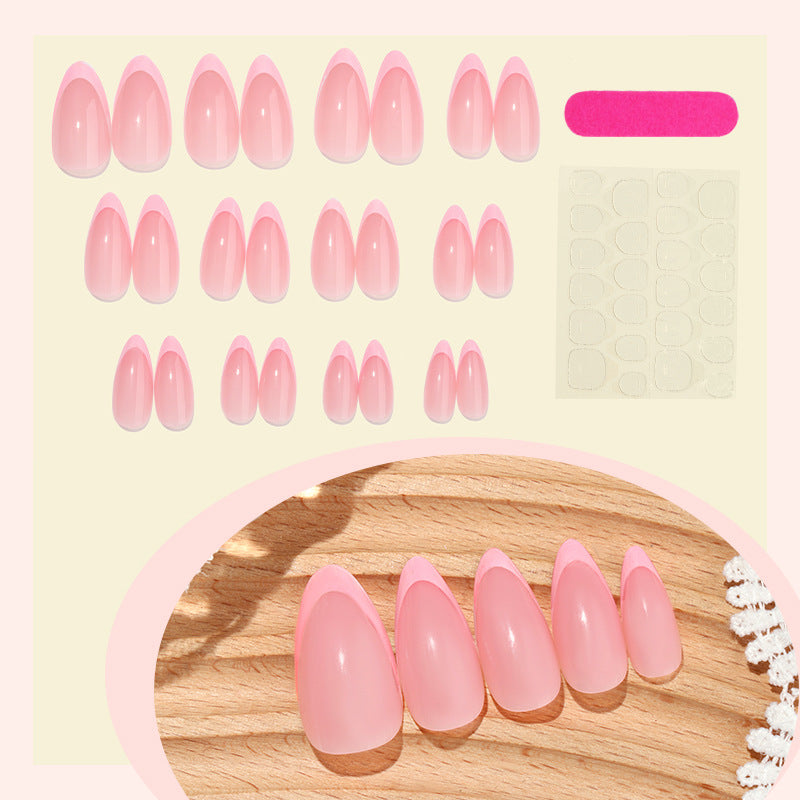 Premium Press-On Nail Set with Elegant French Tip Design Bowlift