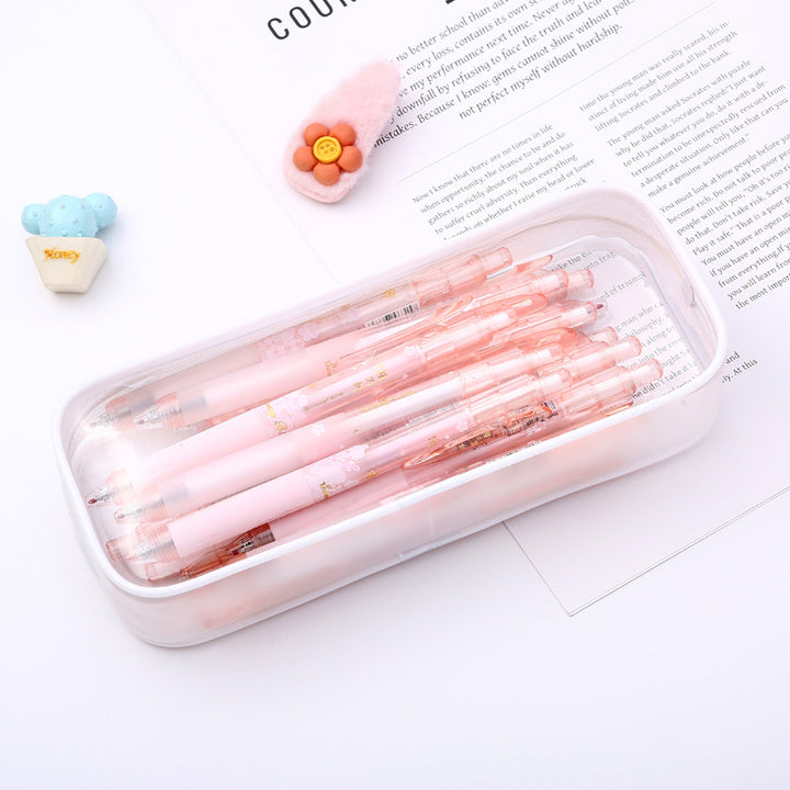 Transparent Pencil Case with Floral Design Bowlift