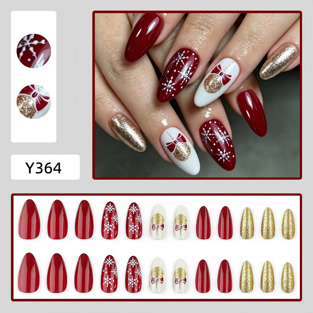 Artificial Nails in Festive Christmas Design Bowlift 1787298788