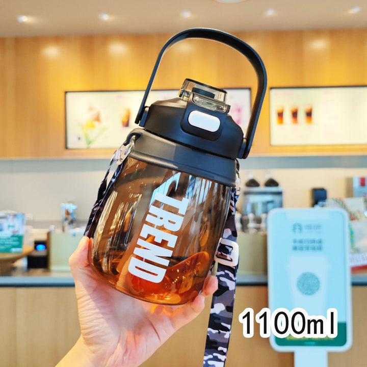 Women's multifunctional water bottle with safety closure and ergonomic carrying handle Bowlift