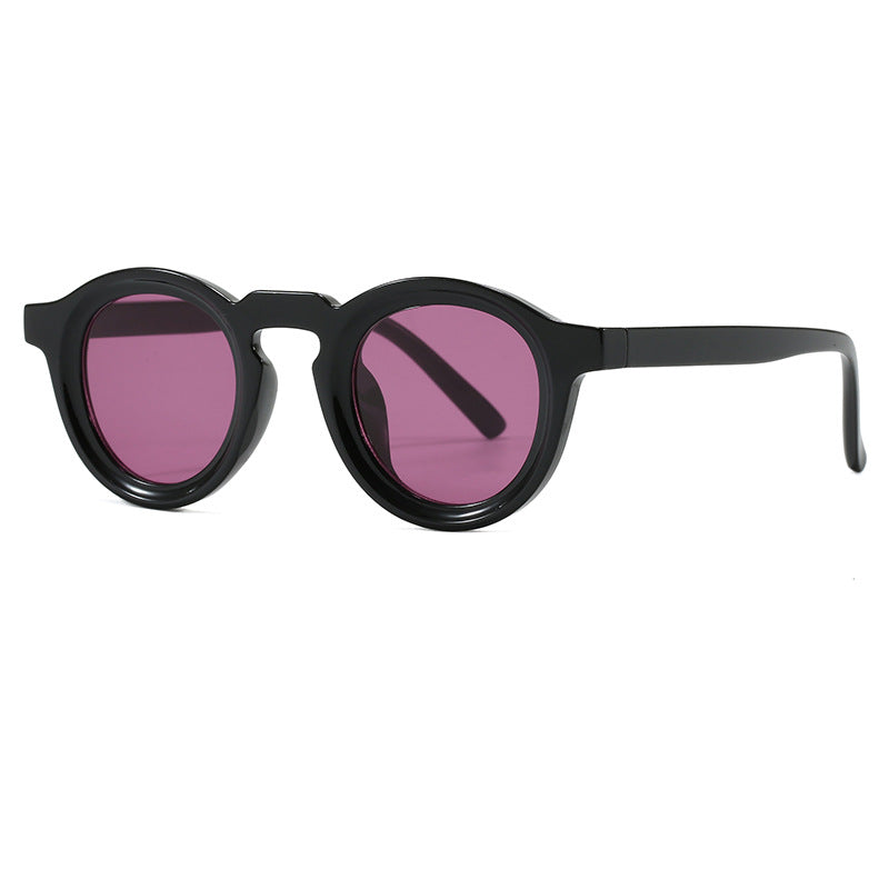 Women's fashionable round sunglasses with transparent frame and UV protection Bowlift
