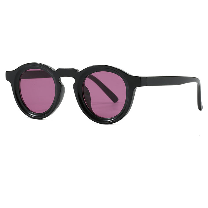 Women's fashionable round sunglasses with transparent frame and UV protection Bowlift