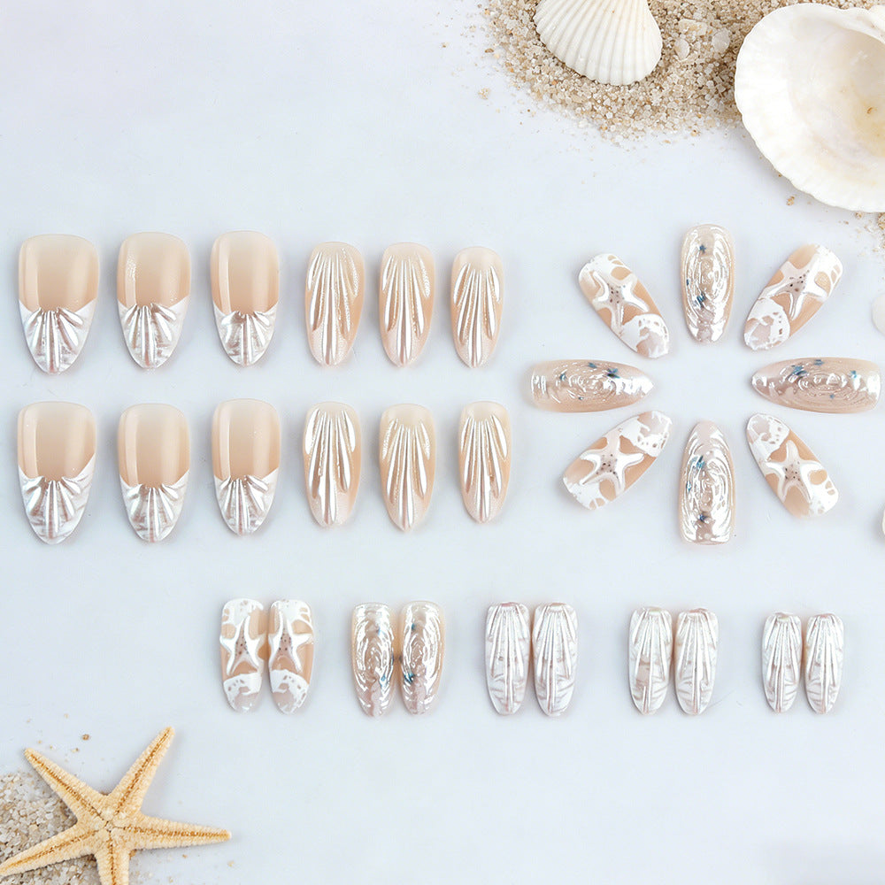 Artistic Ocean-Inspired Gel Nail Design Bowlift