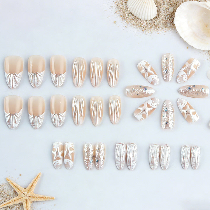 Artistic Ocean-Inspired Gel Nail Design Bowlift
