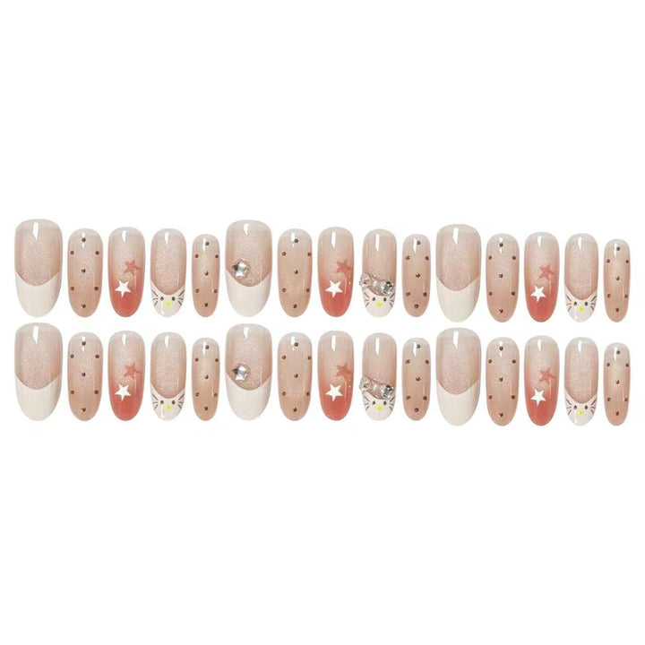 Acrylic nail set with elegant glitter accents Bowlift