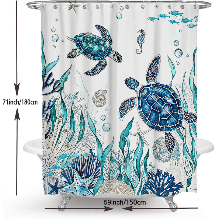 Ocean-Inspired Shower Curtain Bowlift