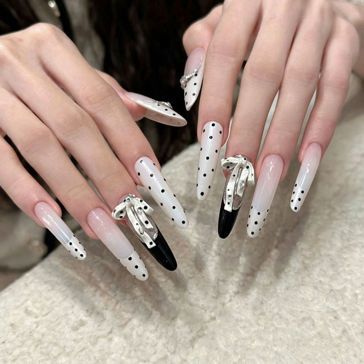 Glamorous Crystal-Studded Stiletto Press-On Nails Bowlift