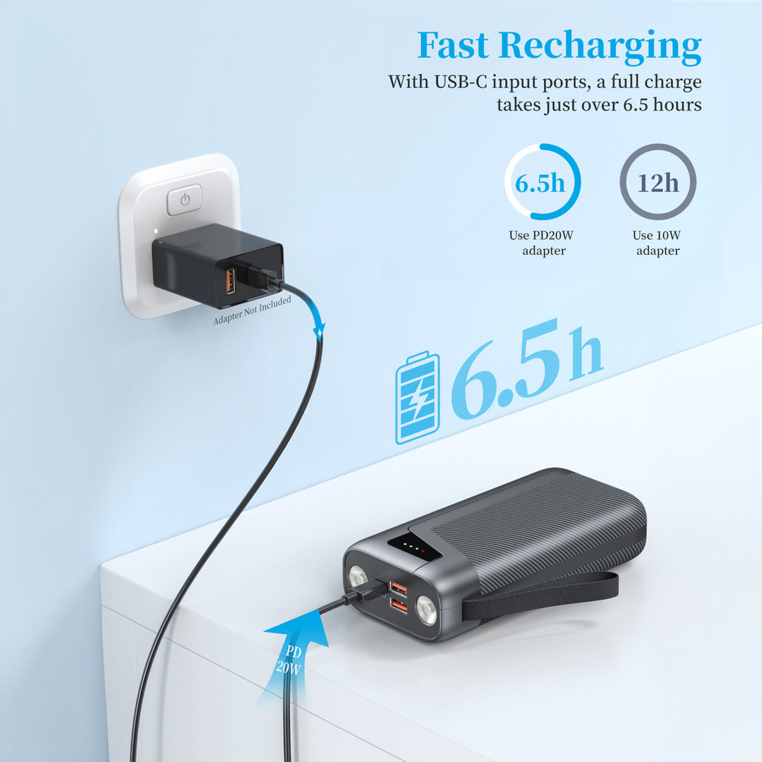 Powerful power bank with integrated LED lighting and fast charging function Bowlift