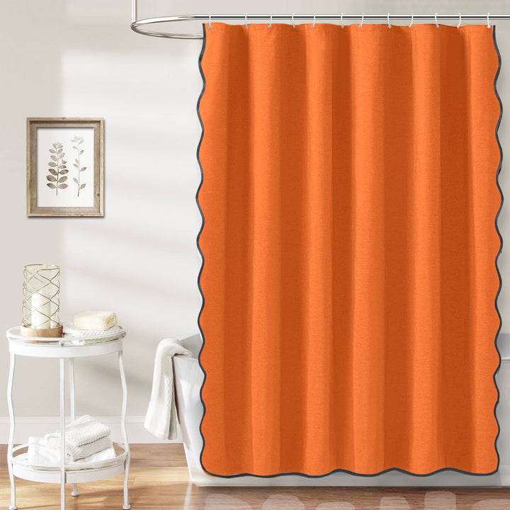 Elegant Scalloped Shower Curtain Bowlift