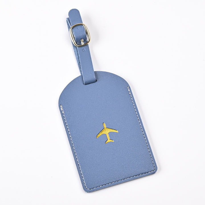 Vegan Leather Embossed Airplane Luggage Tag Bowlift