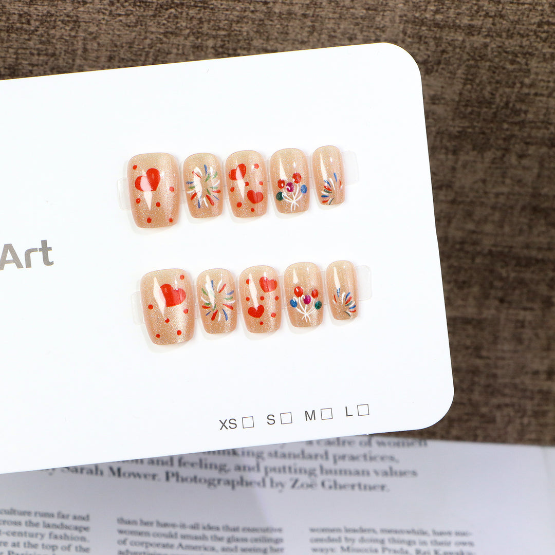 Artistic Seasonal Nail Art Press-On Set Bowlift