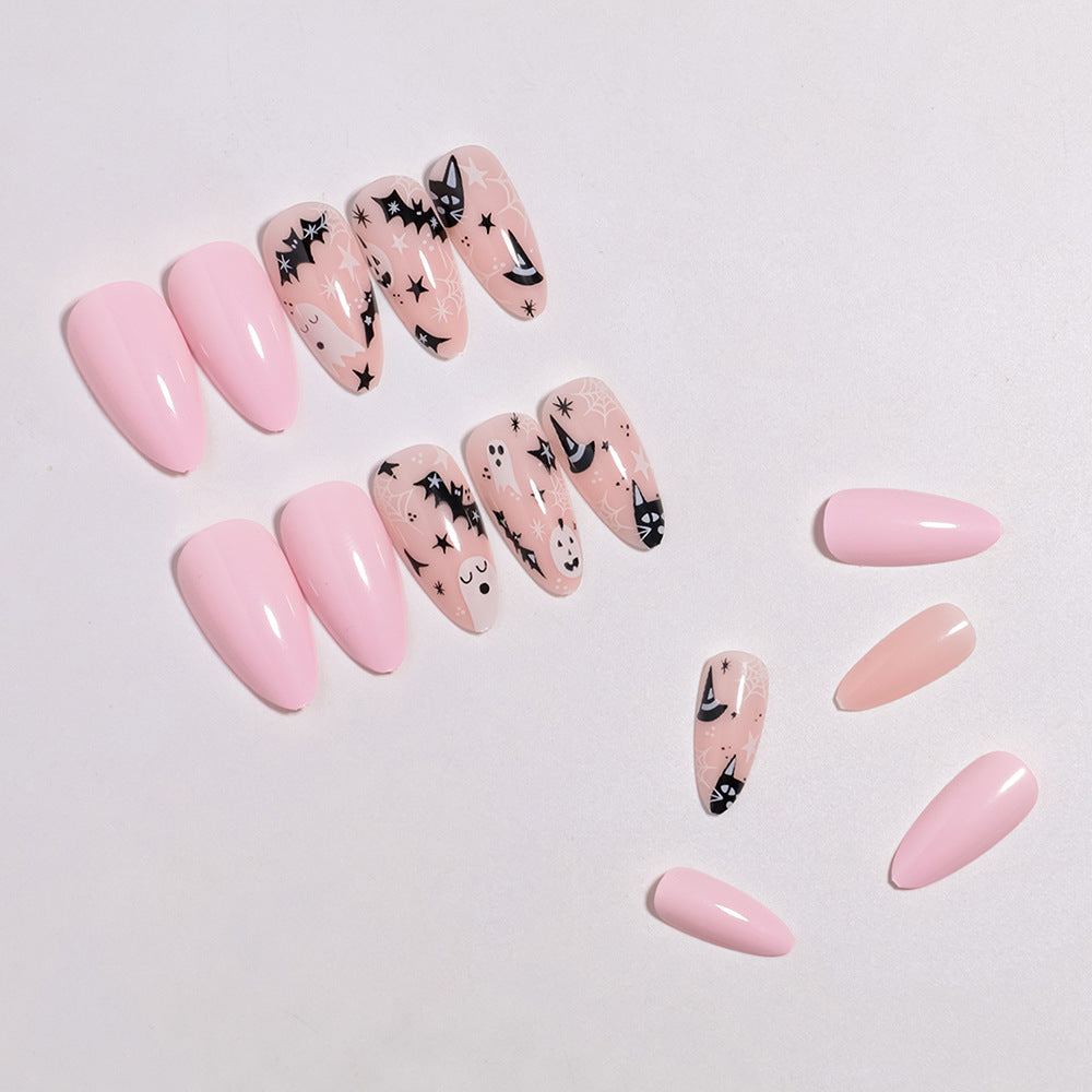 Artistic Halloween-Themed Press-On Nail Design Bowlift