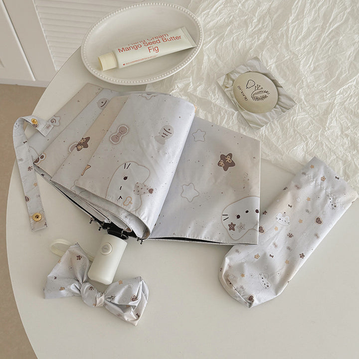 Women's Compact Umbrella with Charming Animal Design Bowlift