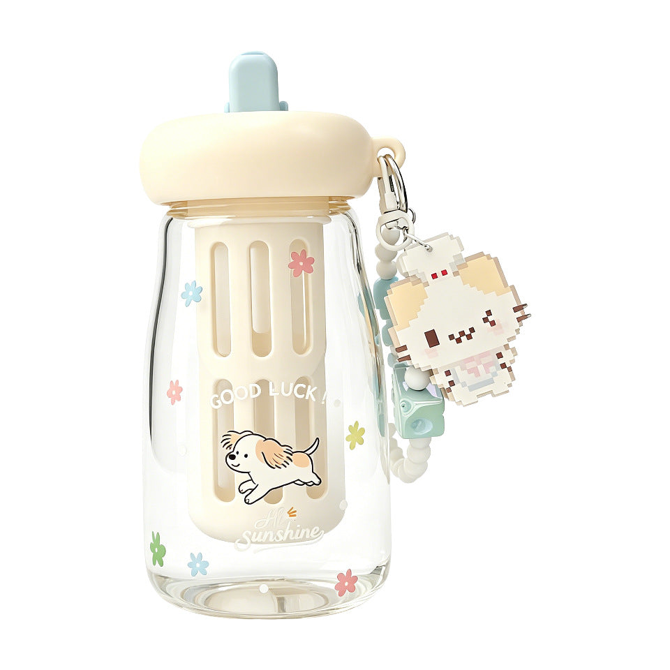 Ladies drinking container with unique design and integrated straw Bowlift