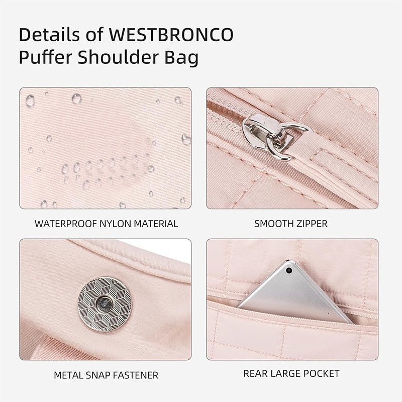Padded shoulder bag with modern quilted design Bowlift