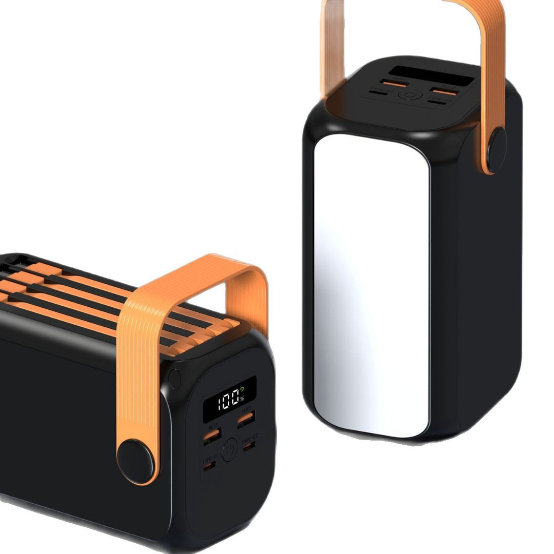 Portable power bank with multifunctional charging port and integrated carrying handle Bowlift
