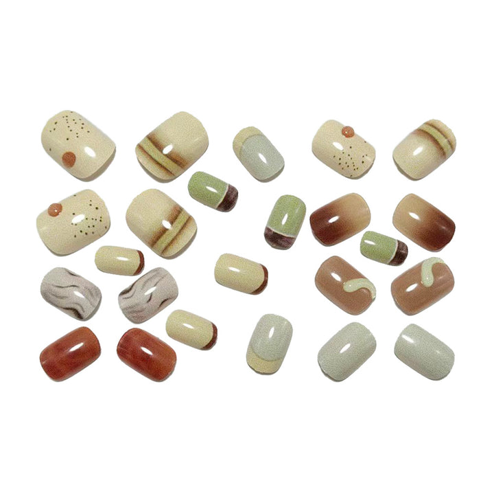 Luxury Artificial Nails In Elegant Marble Design Bowlift