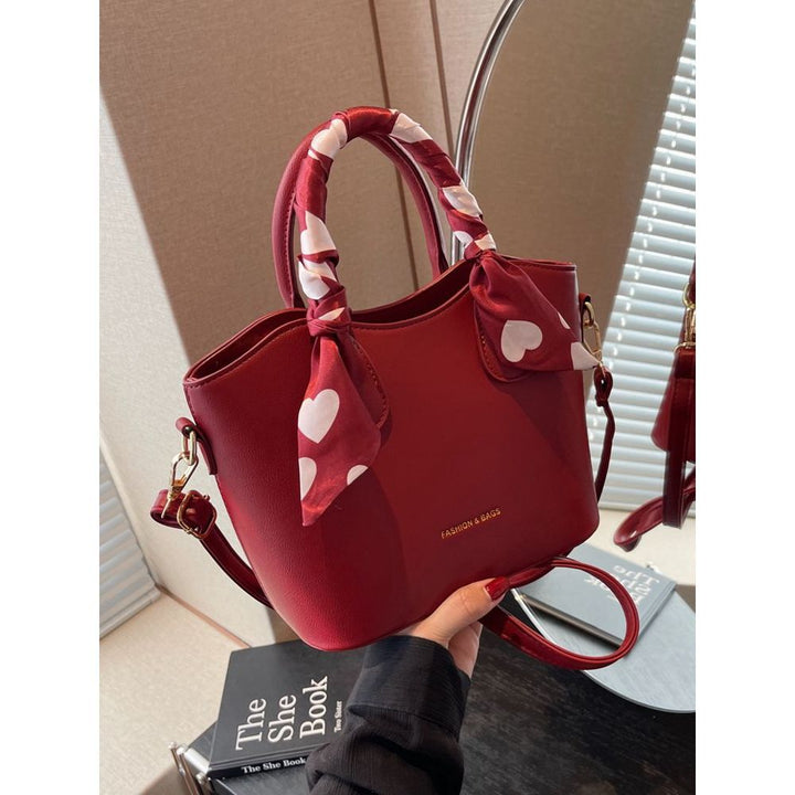 Stylish Scarf-Embellished Handbag Bowlift