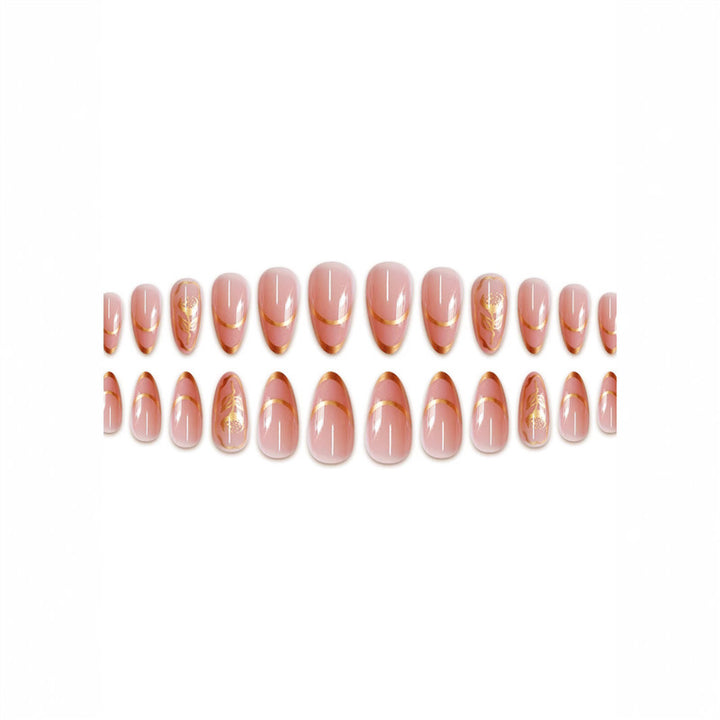 Elegant Floral Stiletto Press-On Nails Bowlift