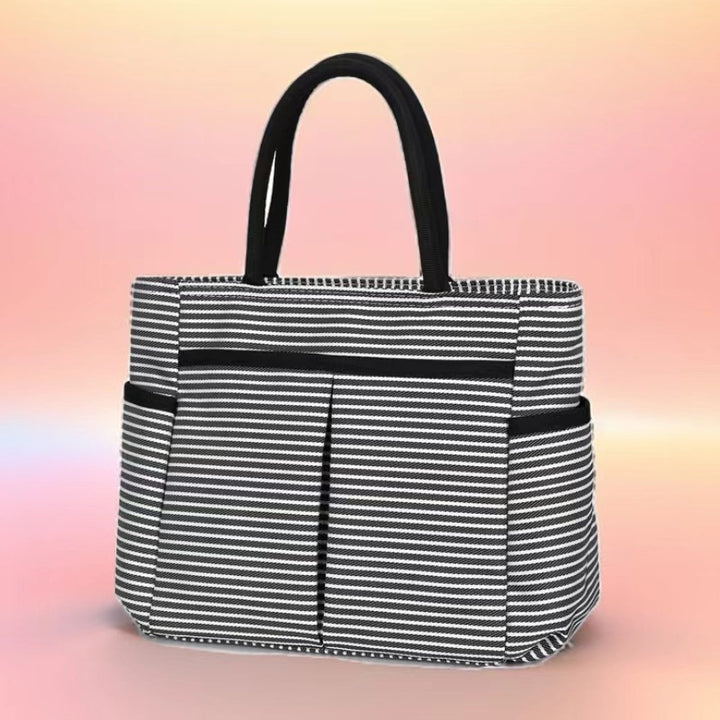 Multi-Pocket Candy Print Tote Bag Bowlift