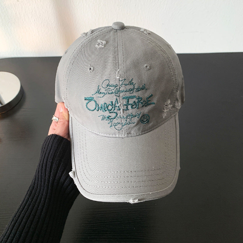 Women's Distressed Graphic Adjustable Baseball Cap Bowlift