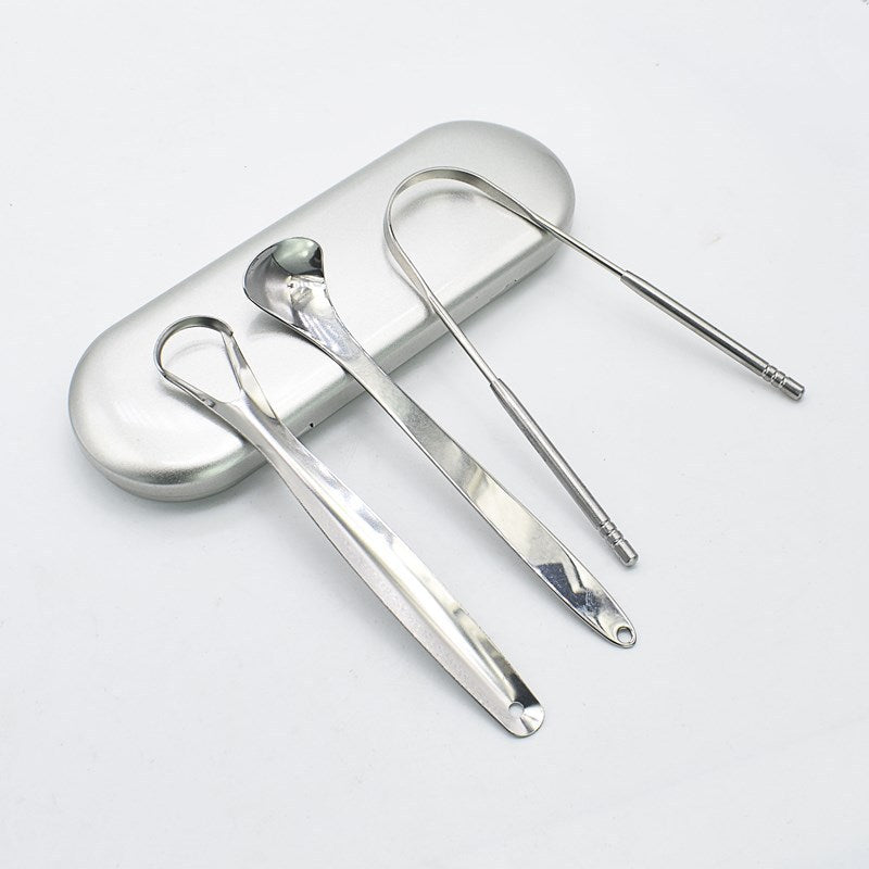 Stainless Steel Long-Handle Ergonomic Tongue Cleaner Bowlift