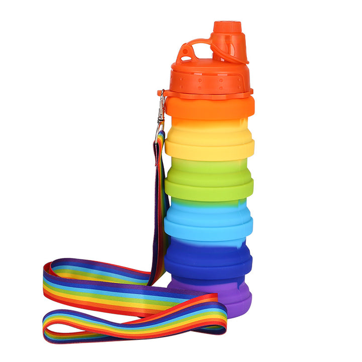 Unisex collapsible silicone drinking bottle with practical carabiner Bowlift