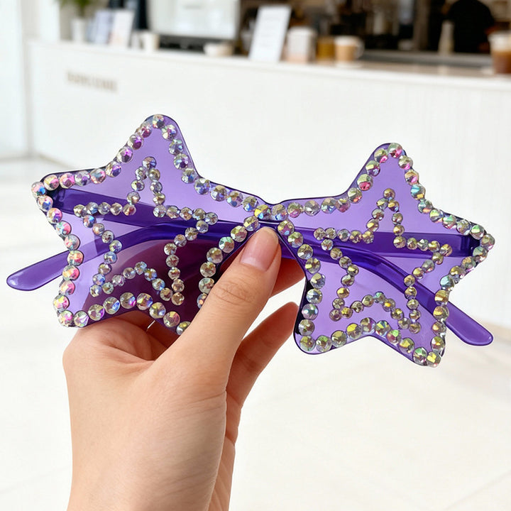 Star-Shaped Rhinestone Sunglasses Bowlift