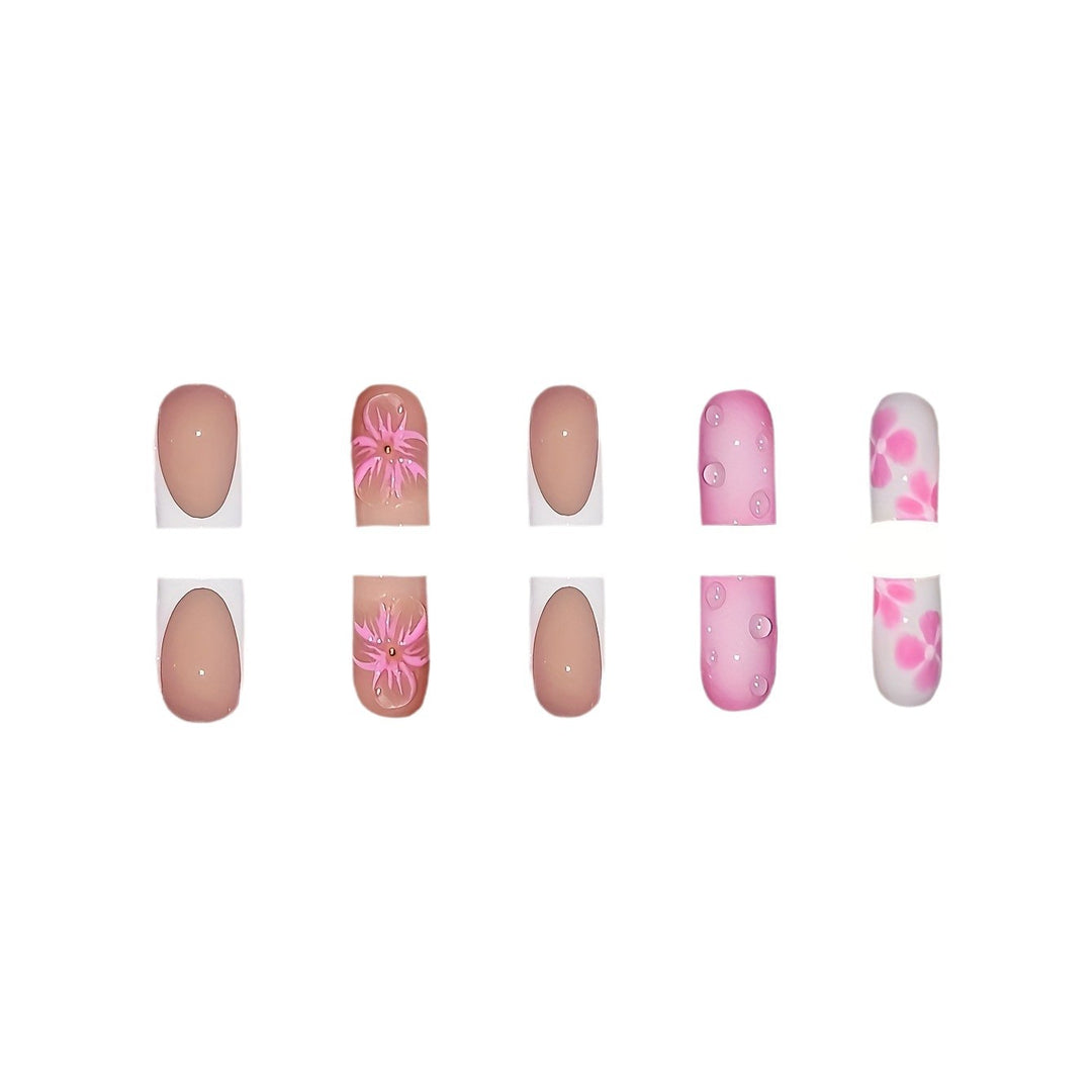 Artistic Floral Nail Art Extensions Bowlift