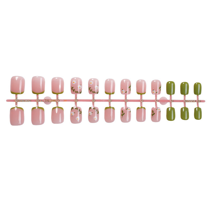 Decorative Press-On Nail Art Set with Botanical Accents Bowlift
