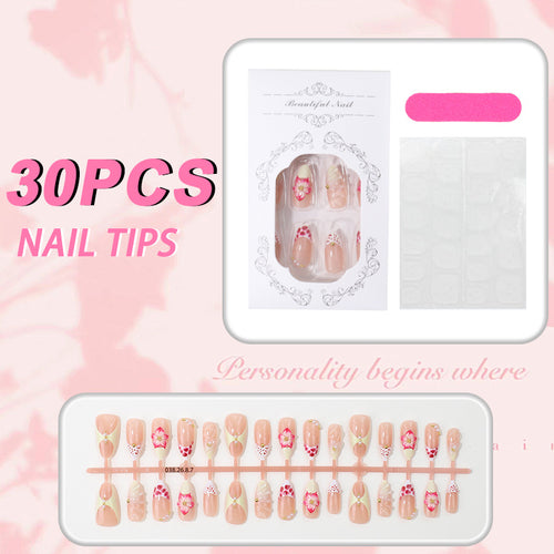 Floral Design Premium Press-On Nail Tips Bowlift