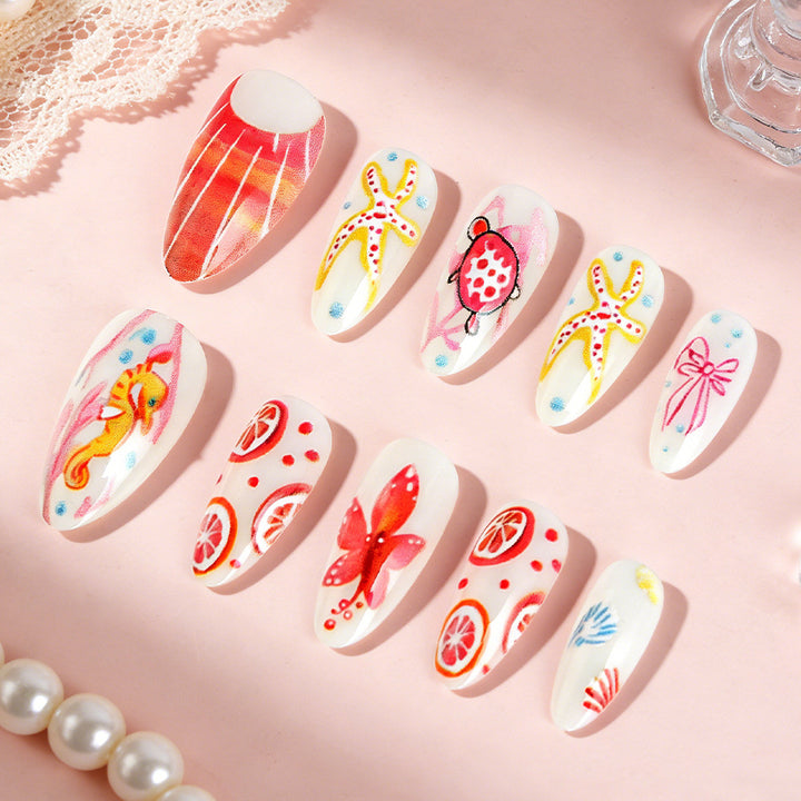 Nautical-Themed Decorative Press-On Nails Bowlift