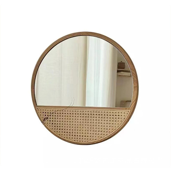More Elegant Round Wall Mirror Made of Natural Rattan Bowlift
