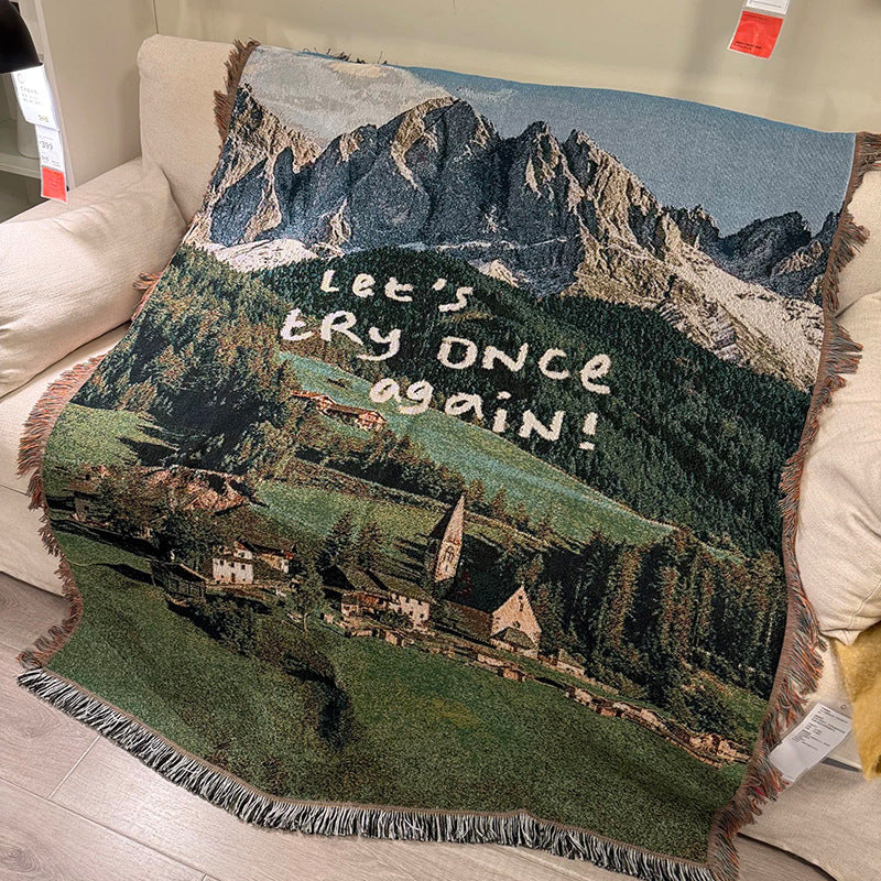 Scenic Landscape Woven Throw Blanket