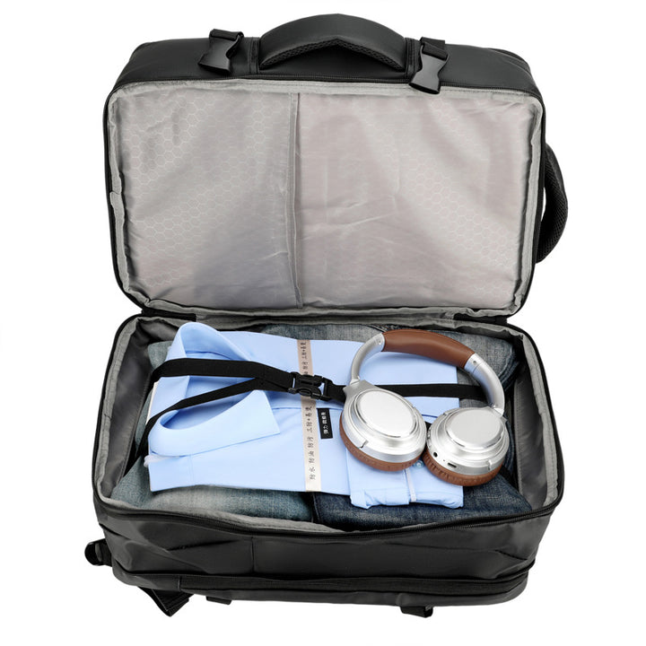 Laptop backpack with ergonomic back padding and innovative organizer compartments Bowlift