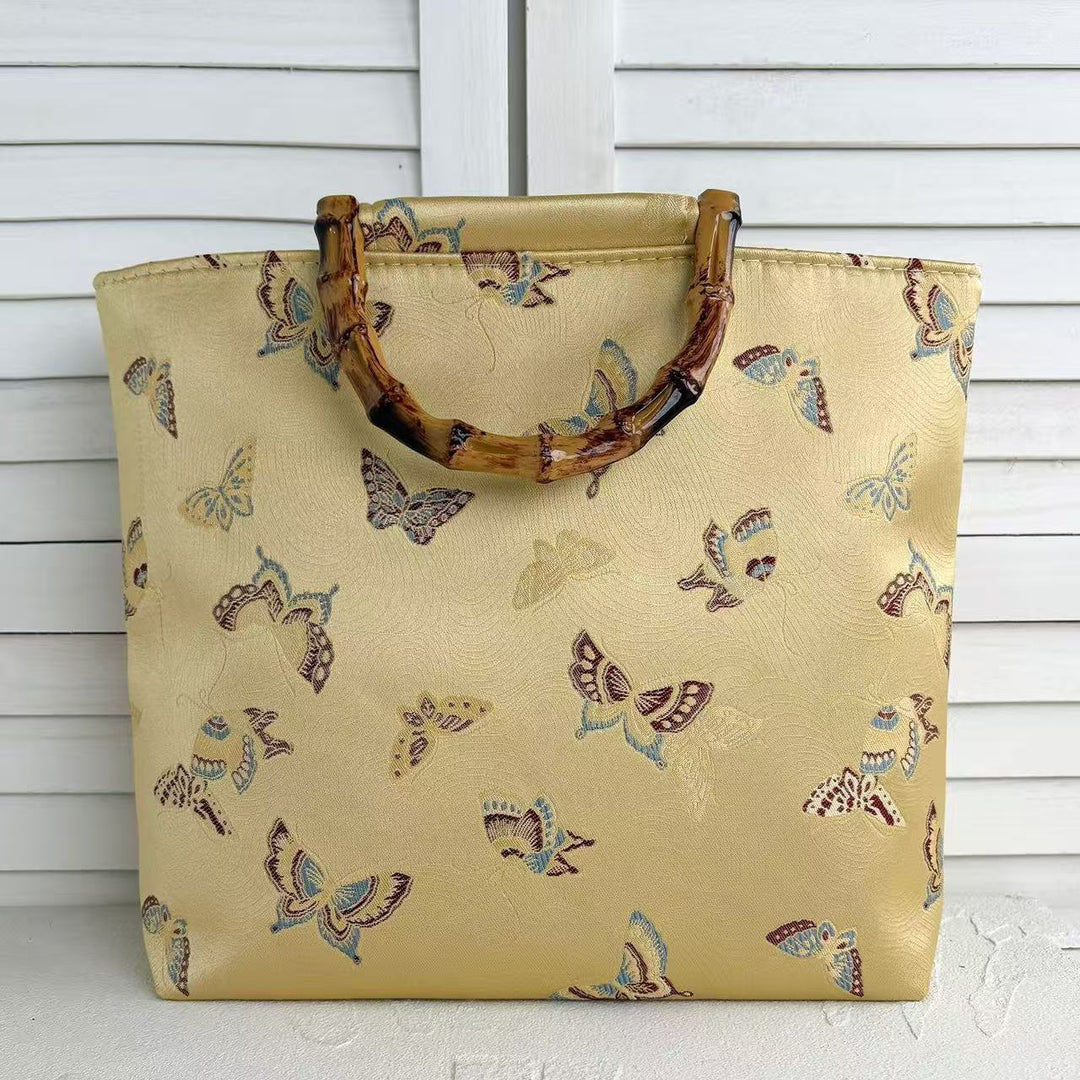 Handcrafted bag with bamboo handles Bowlift