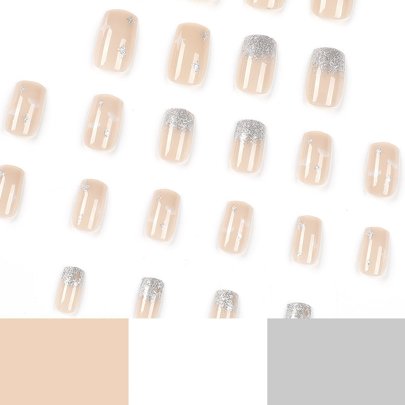 Glittering nail extensions with creative jewelry design Bowlift