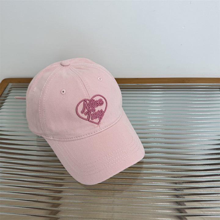 Women's Embroidered Heart-Detail Baseball Cap Bowlift