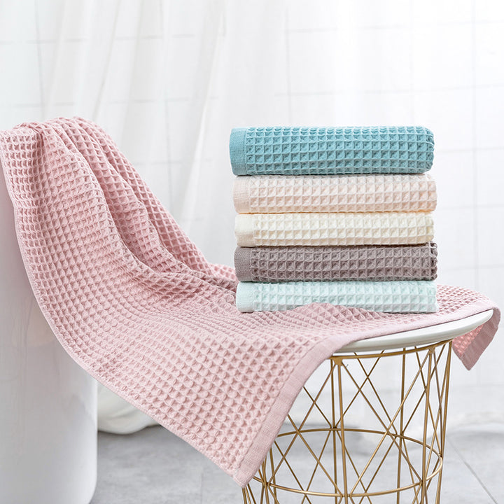 Women Waffle Fabric Bath Towel Bowlift