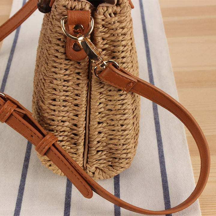 Handbag with Modern Woven Design and Adjustable Shoulder Strap Bowlift