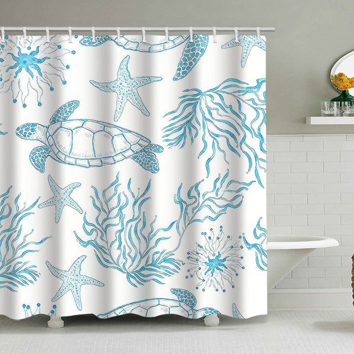 Ocean-Inspired Shower Curtain Bowlift