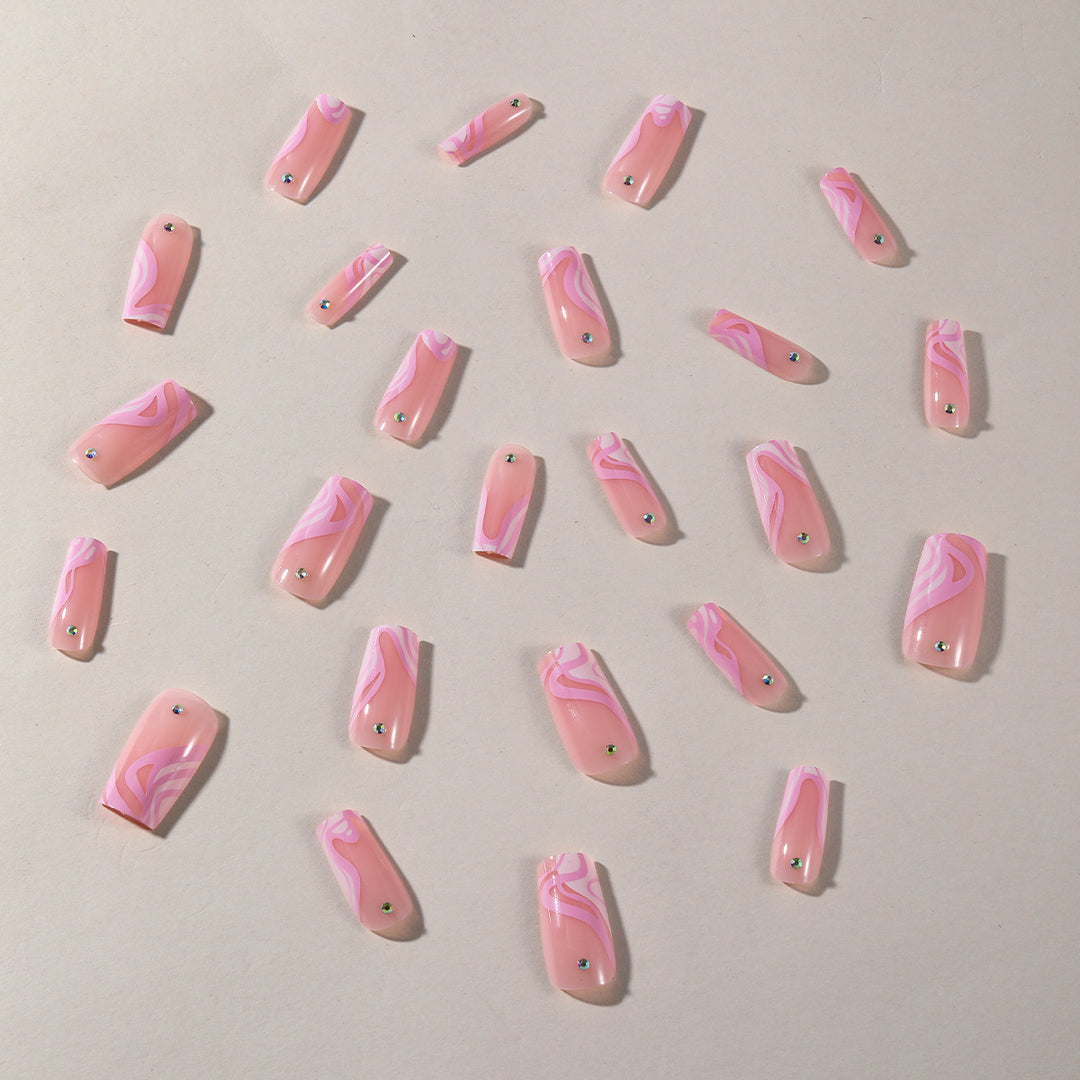 Elegant Long Acrylic Nail Art Extensions Bowlift